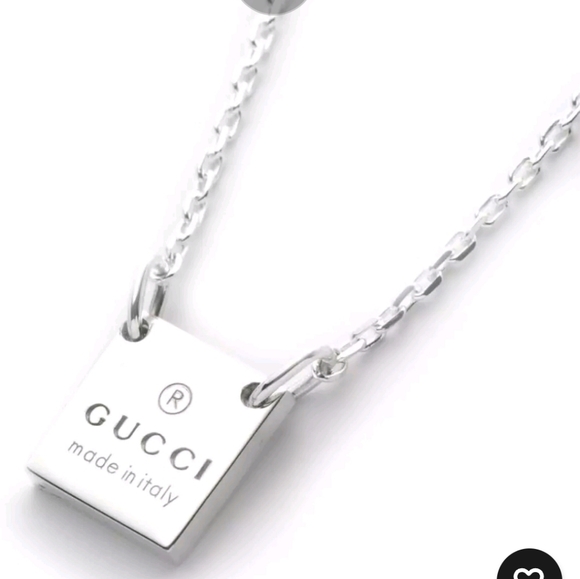 NEW Gucci Logo Square Pendant Necklace With Box And Dust Bag.Full Inclusion - Picture 5 of 17